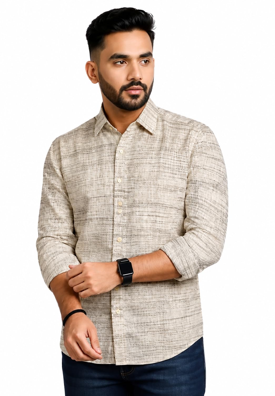 Men's Khadie Cotton Long Sleeves Solid Casual Shirt-picture-50