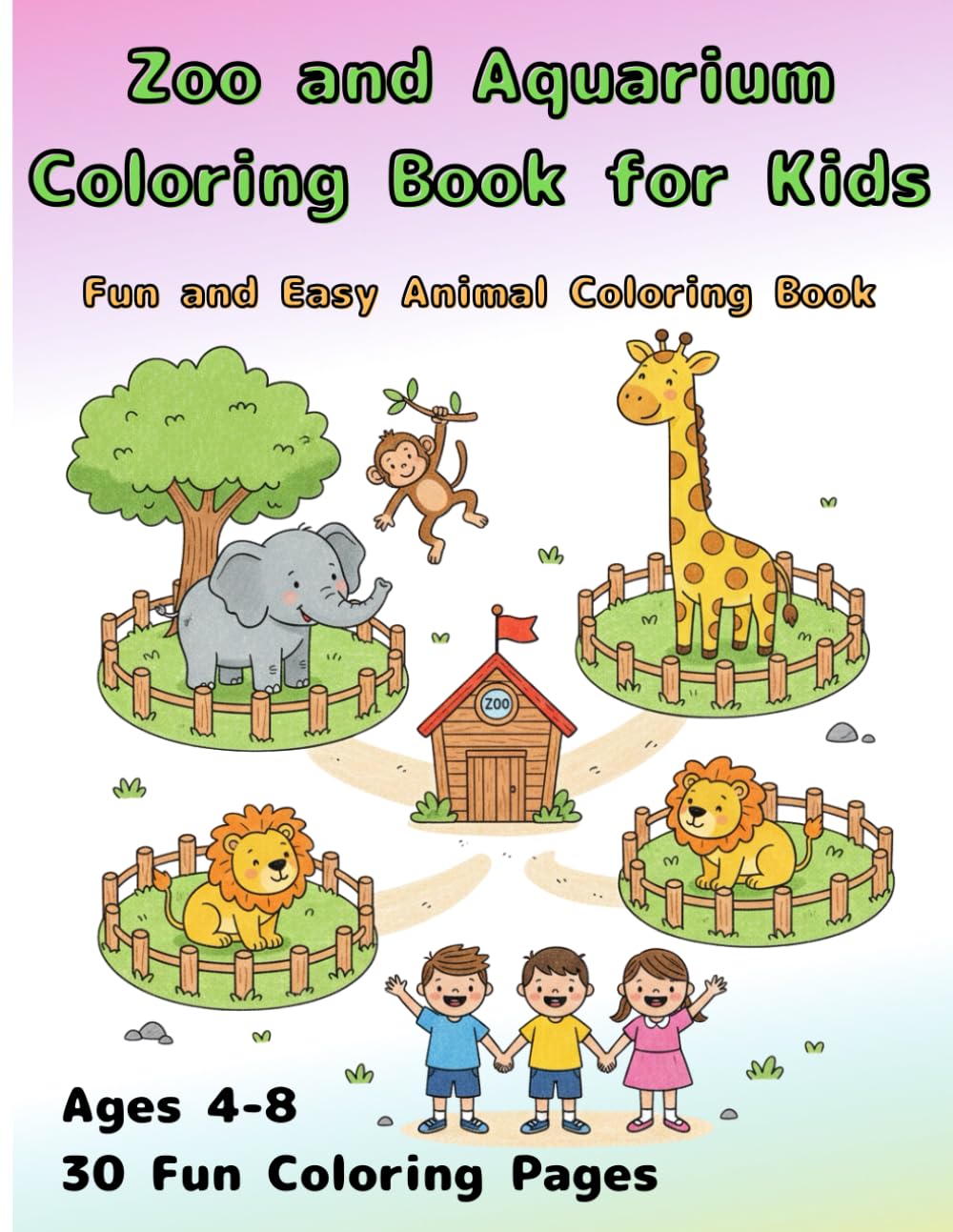 Zoo and Aquarium Coloring Book for Kids: Fun and Easy Animal Coloring Book
