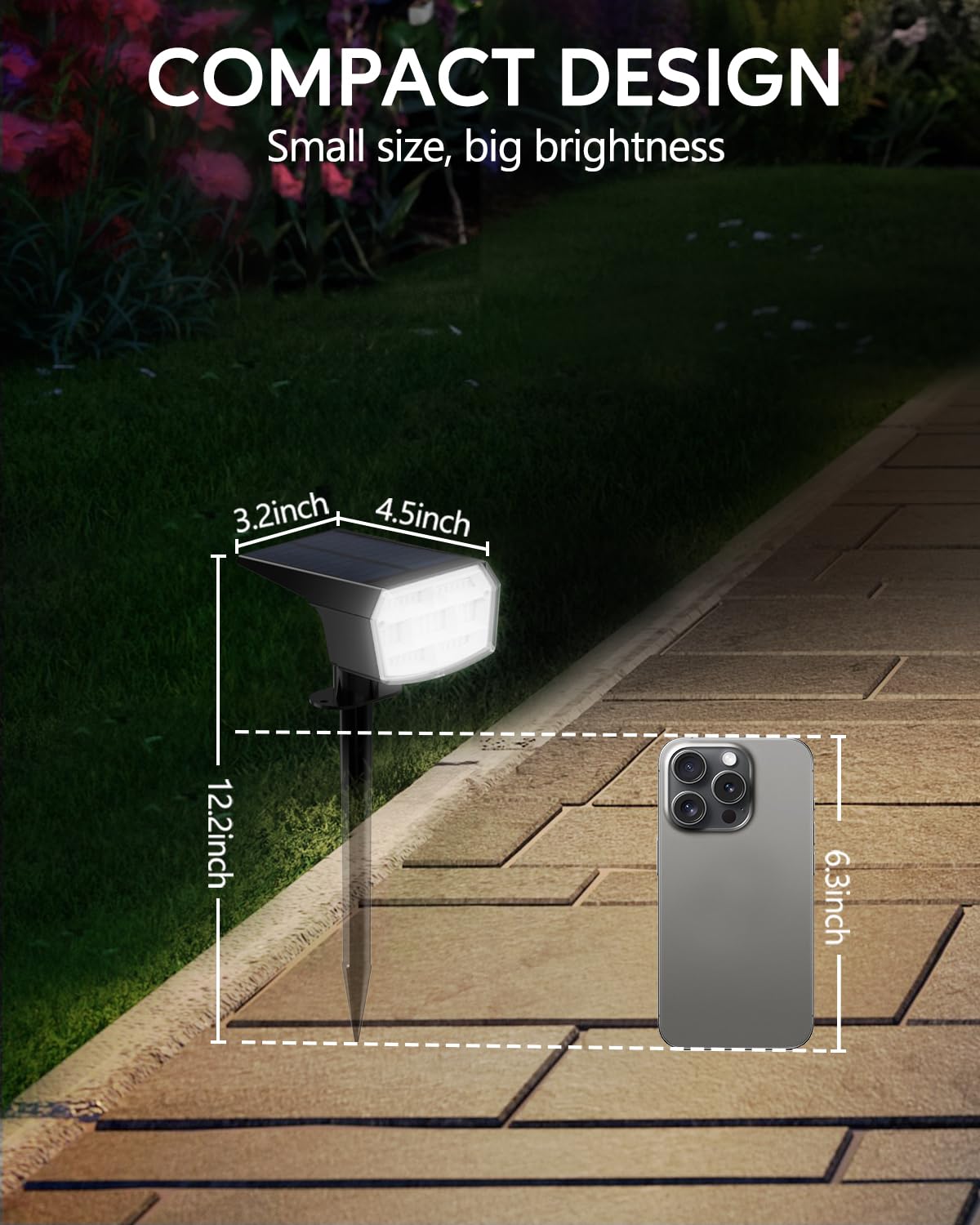HIBOITEC Solar Spot Lights Outdoor 4 Packs 59LED Solar Lights Outdoor Garden Uplights Waterproof Adjustable Brightness Dusk to Dawn for Outside Yard Trees - Image 4