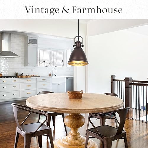 Miniatura 10 de Paquete de 3 luces colgantes negras para isla de cocina, lámpara colgante vintage, 6.5 pulgadas, altura ajustable, iluminación colgante para