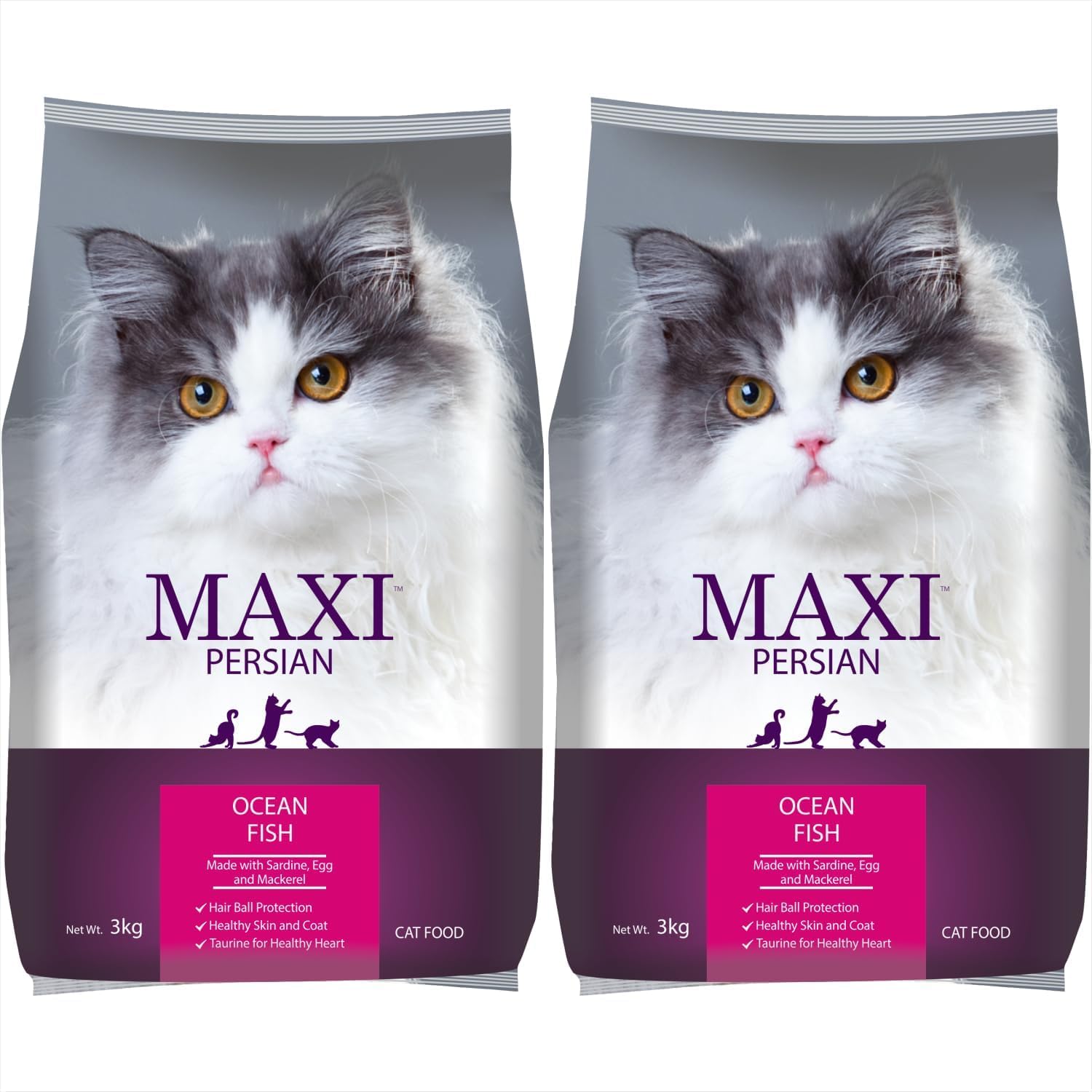 Dry Cat Food 6kg (3kg + 3kg ) | Ocean Fish Flavour | Suitable for All Ages | Promotes Healthy Fur & Overall Wellness