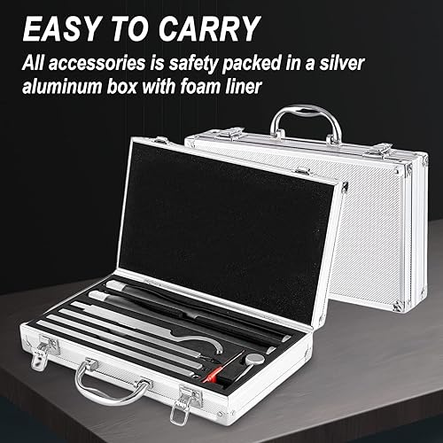 Miniatura 6 de Gribouillage Juego de herramientas de torno de carburo, herramientas de torno de madera con mango extraíble, herramienta de torneado con conector