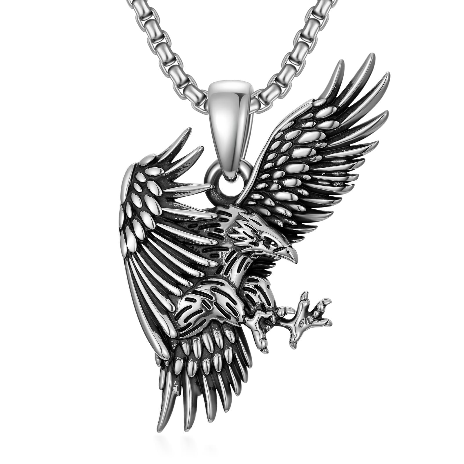 Pendentif aigle en argent 925 de qualité supérieure pour homme - 6