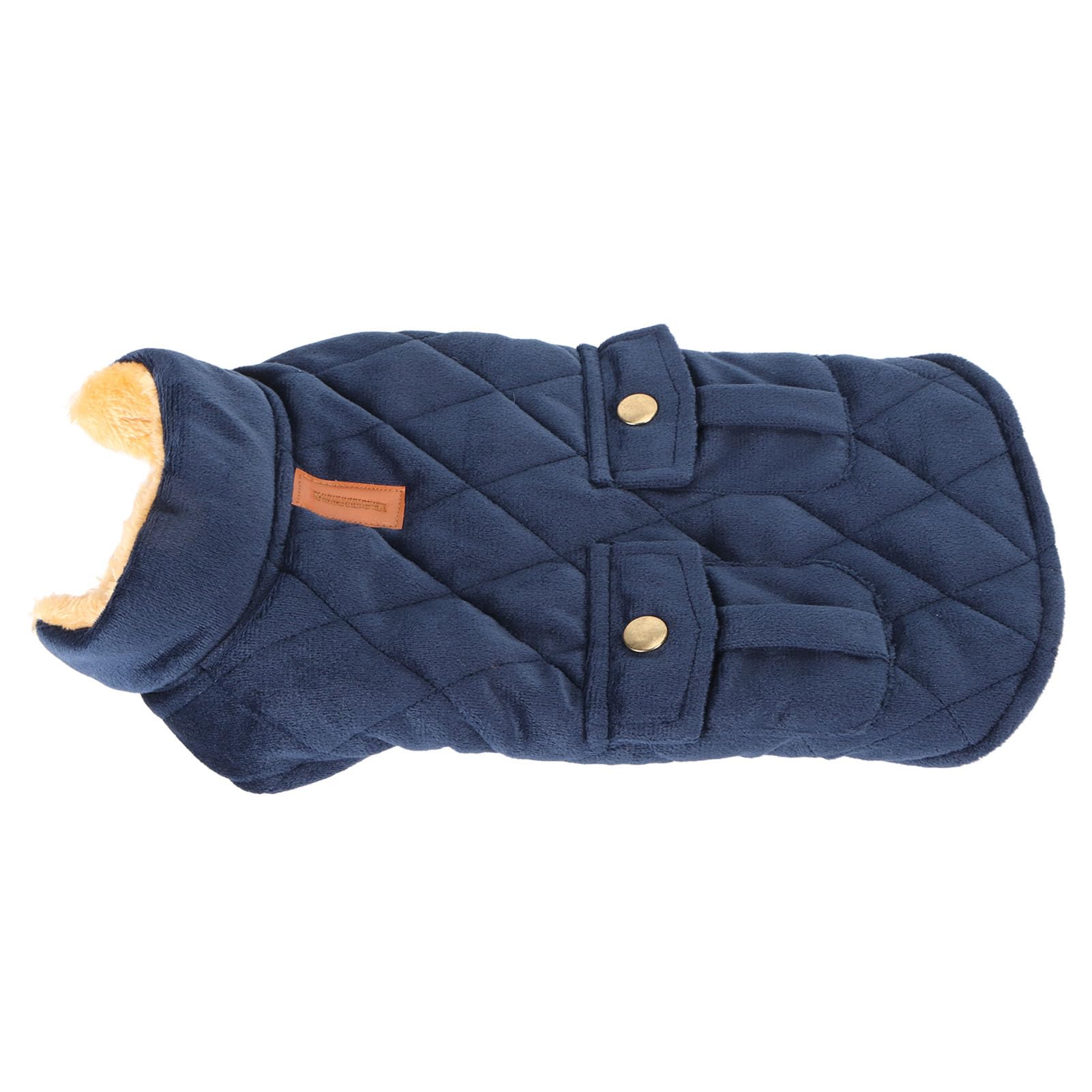 Muiltvoe Warm Dog Jacket, Windproof Cold Insulation Polyester Lining Flannel Fabric with Traction Port and Hook Loop Fastener, for Pets Dogs Winter Coat (L)