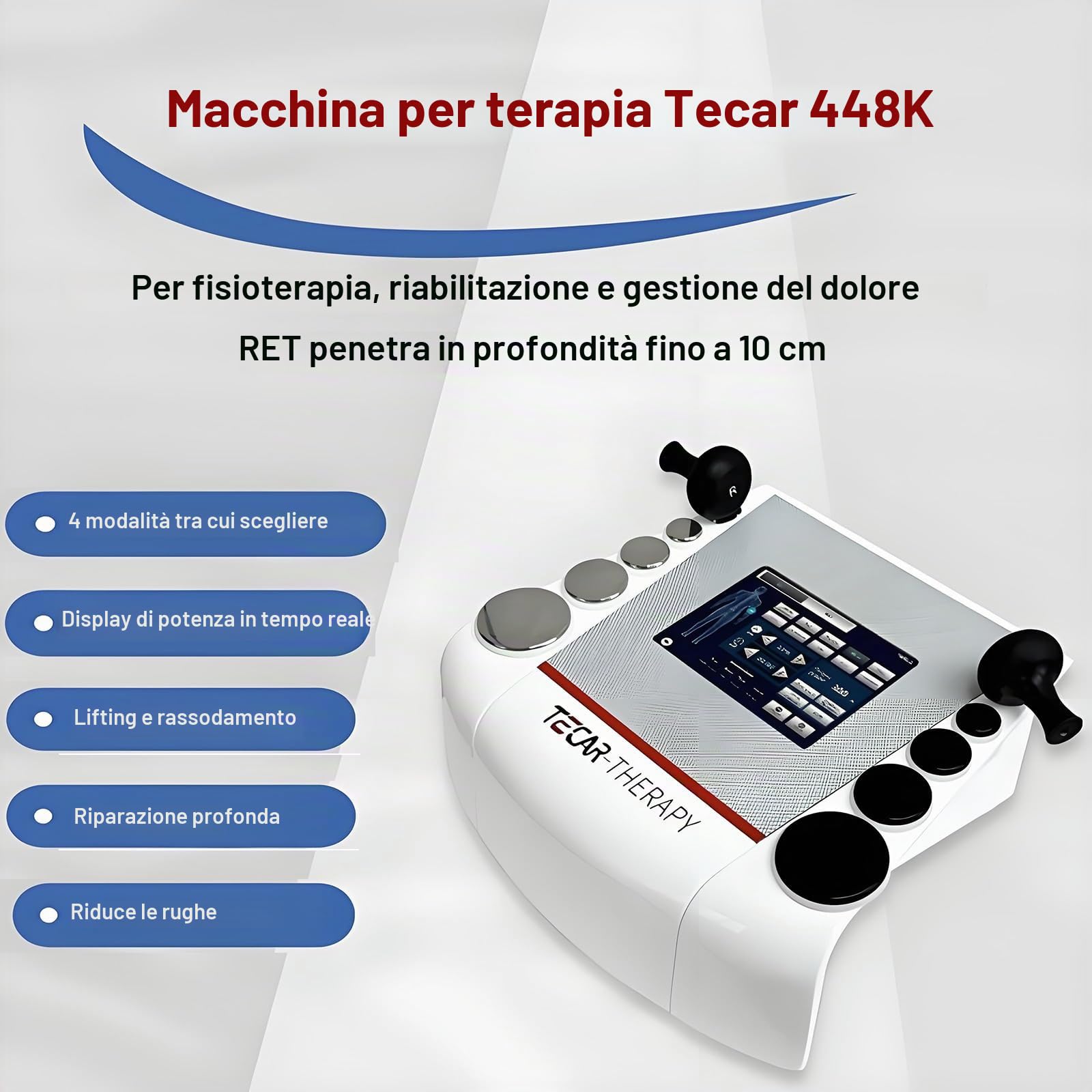 Macchina per Tecarterapia,Macchina per Terapia Ad Onde D'urto Extracorporee con 4modalità Regolabili E 10 Parti del Corpo,energia Infinitamente Regolabile