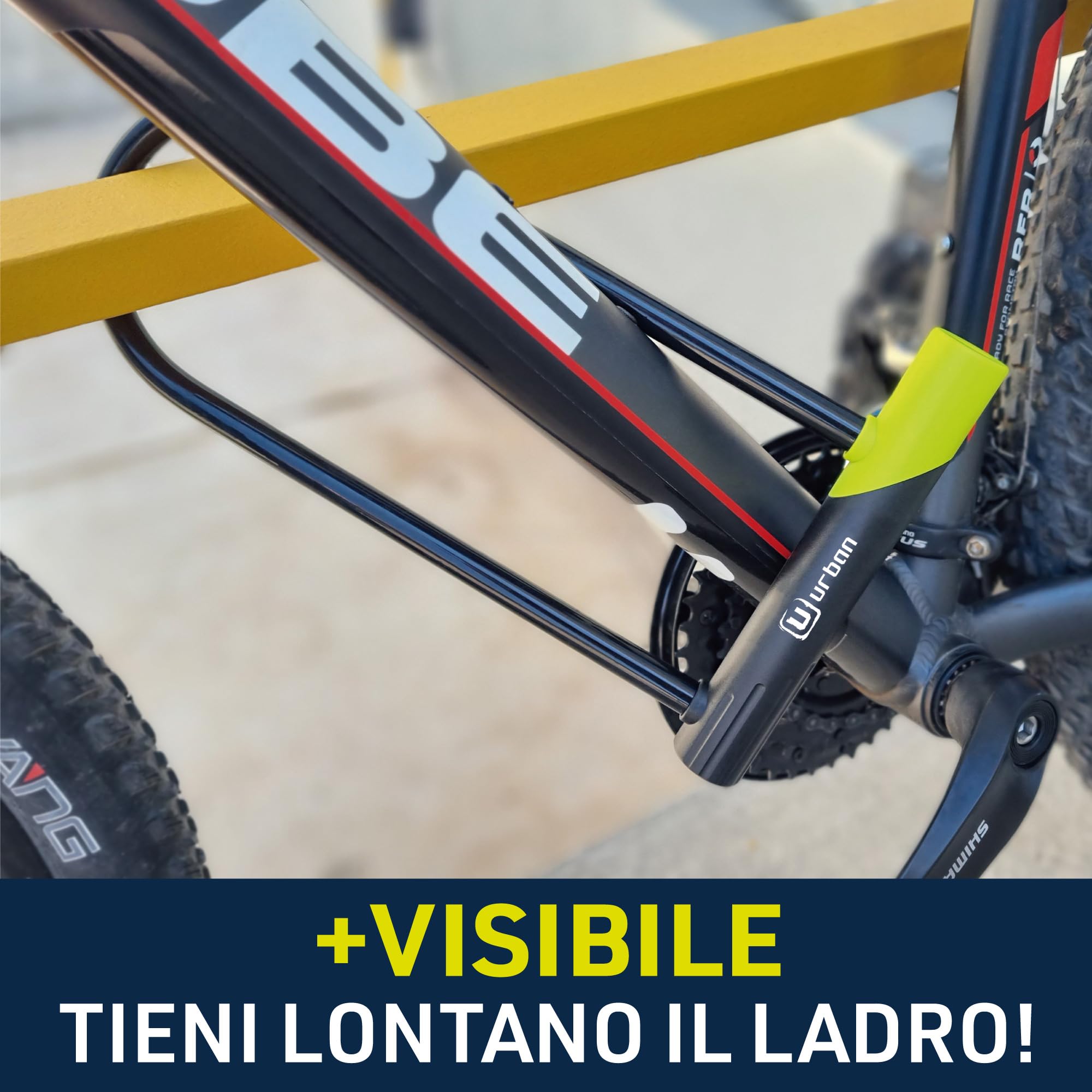 Urbanite Lucchetto a catena UCH/K con chiave - Robusto lucchetto per