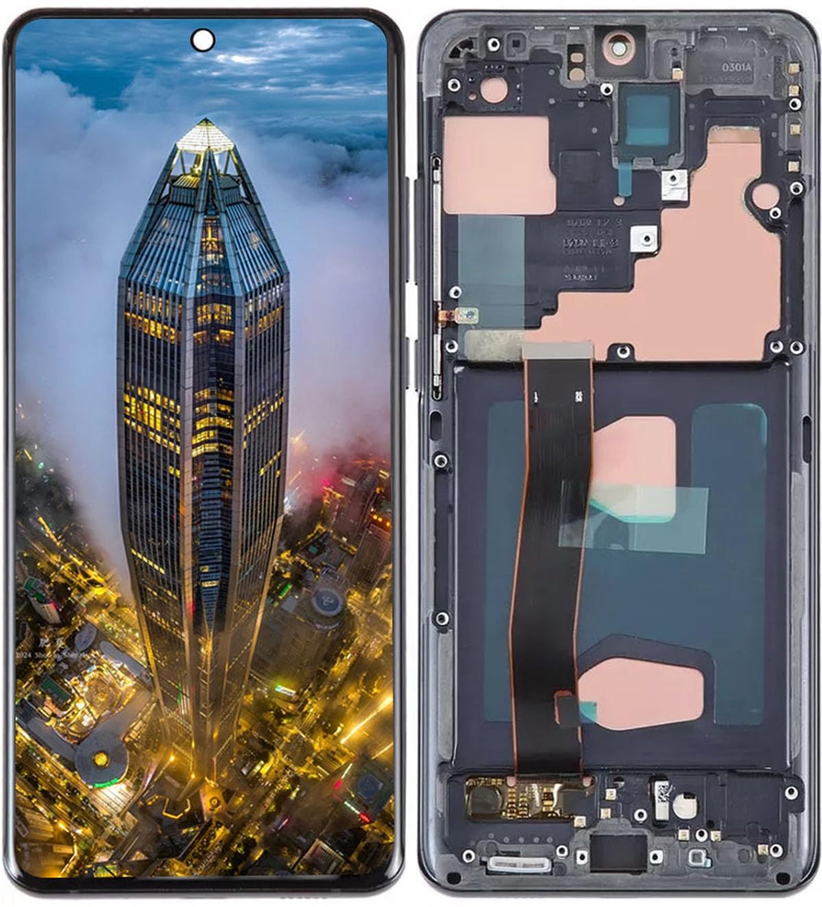 (bez odcisków palców) Zespół wyświetlacza LCD do Samsung Galaxy S20 Ultra 5G SM-G988B/DS, G988B, G988U, G988U1, G988, G988N, G988W, SCG03 zestaw do wymiany ekranu (czarny)