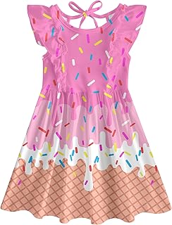 Toddler Girl Dress for Kids Summer Beach Ruffle Tie Back Dresses for 2-8T - Buy now