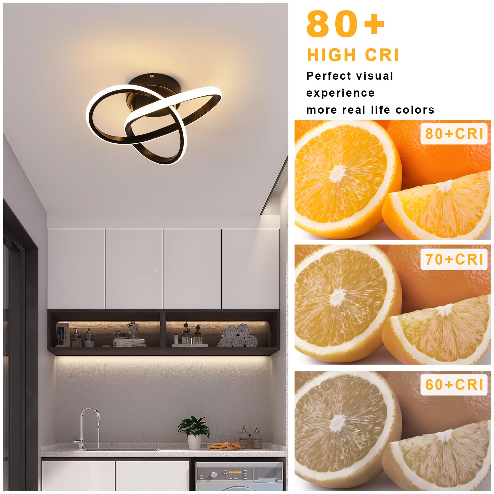 Comely Plafoniere LED, Lampada da Soffitto Moderna 30W 3300LM, Lampadario LED Soffitto per Soggiorno Camera da Letto Corridoio Cucina, Luce Calda 3000K, Dia 30cm