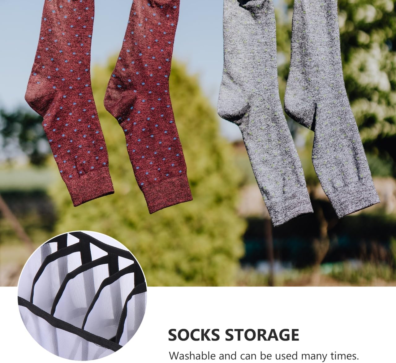 KALLORY 3Pcs Stackable Drawer Type Socks Organizer Boxes 32X12X12Cm Nylon Mesh Multi-Grid Thickened Stockings Storage Case for Closet Home Storage Random Color Random Color