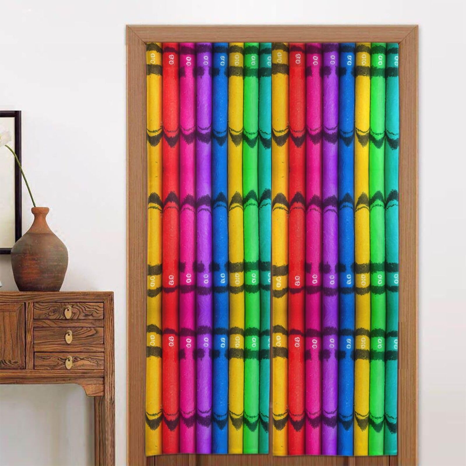 CNTDBU colored crayons Door Curtain 34x56 Inch-Room Divider Panel for Privacy, Entryway Screen for Kitchen Bedroom