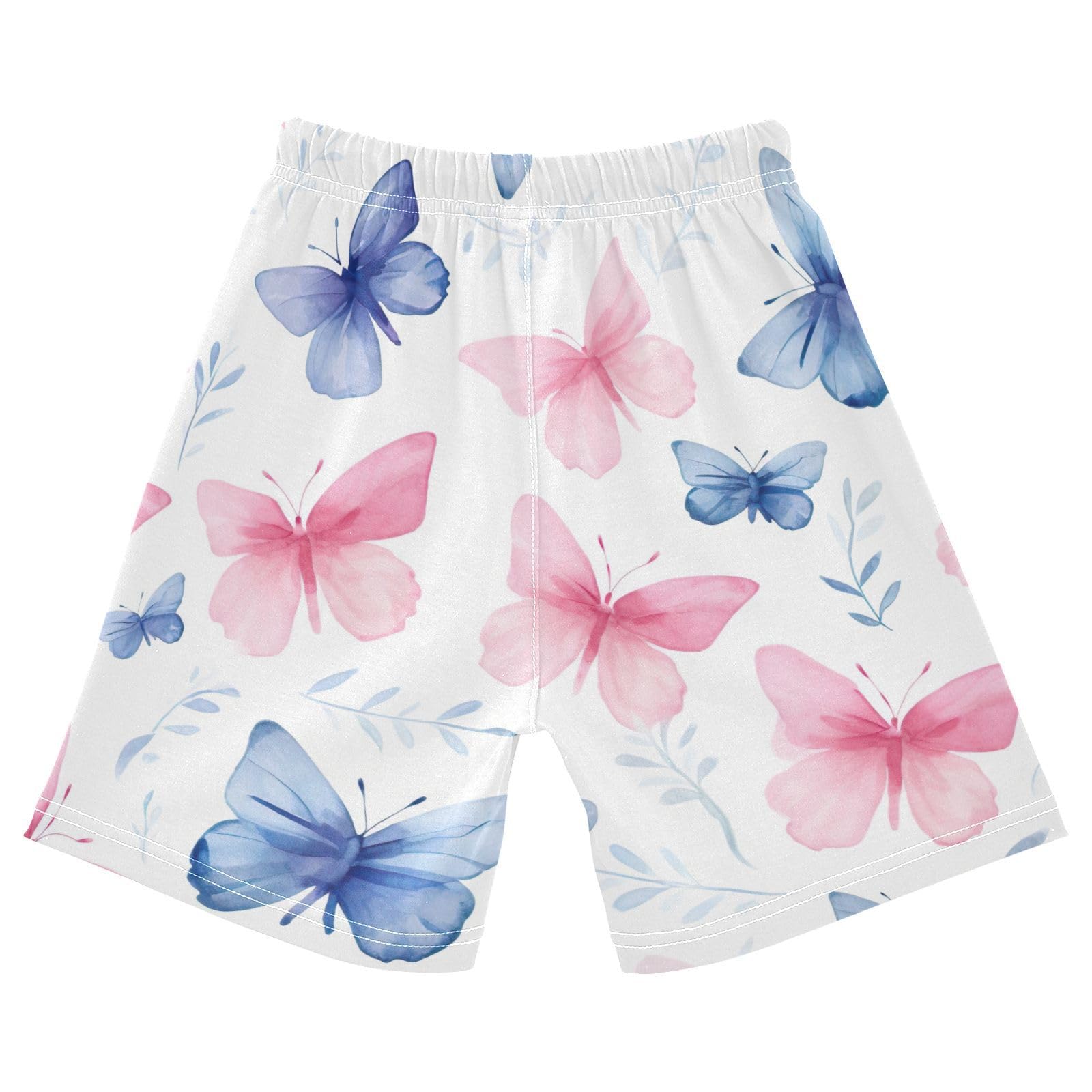 innewgogo Butterfly Pink Blue Toddler Baby Boy Girl Cotton Pull-On Shorts Elastic Waist Beach Summer Shorts Kids Pants 2T