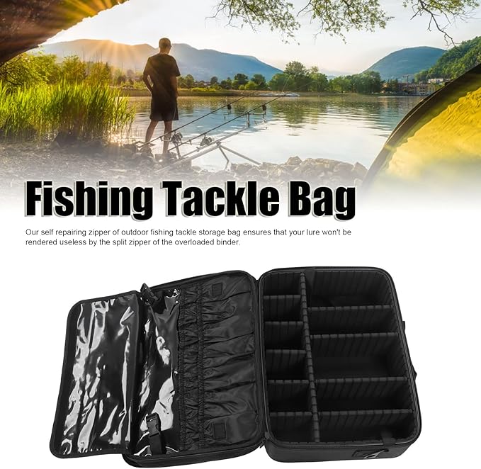 Borsa Attrezzi Da Pesca LIOOBO - Multifunzionale In EVA, Colore Nero 15x12.5x9.5cm - Foto 3