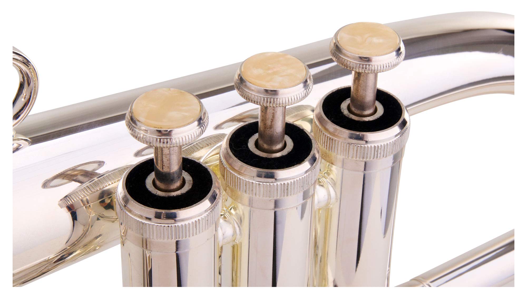 Classic Cantabile FL-26S Bugle (accord Bb, coulisse à levier, 3 clés d'eau, embouchure, étui) argenté