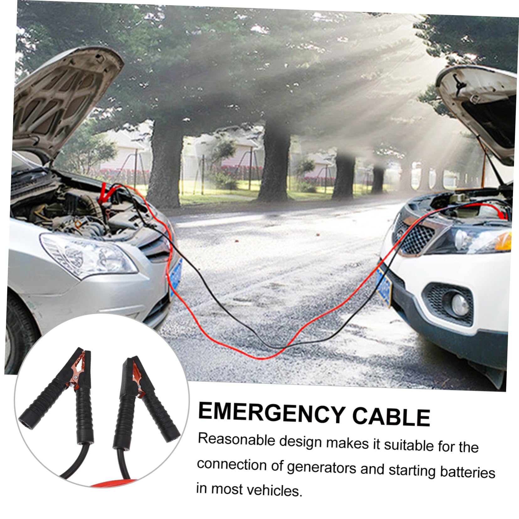Didiseaon Cavo di Avviamento Auto 2000a Materiale Rame e Alluminio per Generatori e Furgoni, Cavo Batteria Emergenza Resistente al Freddo e Calore