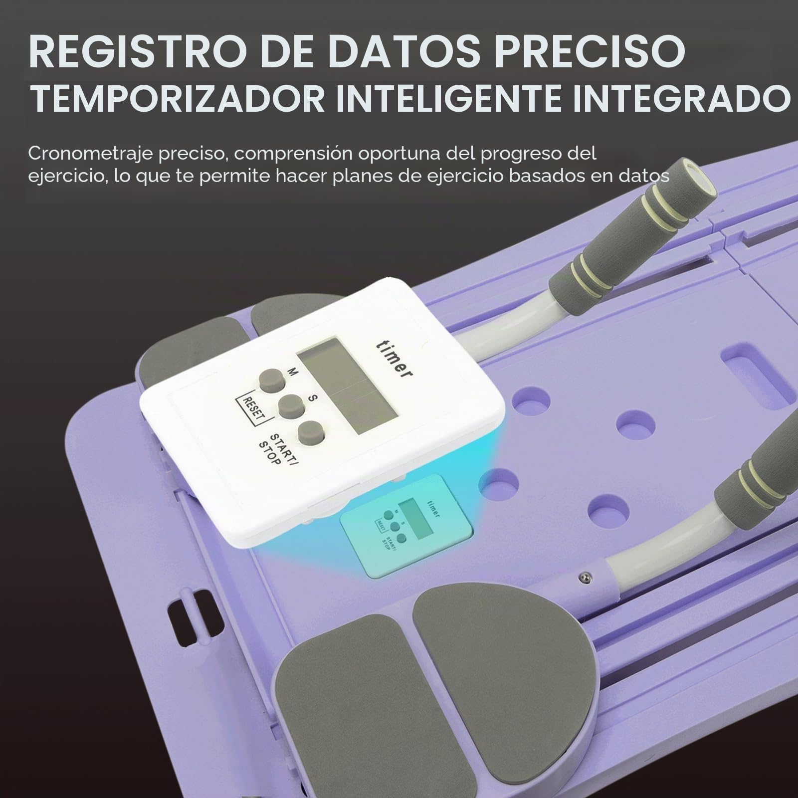 Qivine Pilates Reformer con Rodilleras, Multifuncional Tabla de Pilates en Casa Reformer con Autorrebote, Plegable Pilate Board con Base Deslizante para Ejercicios