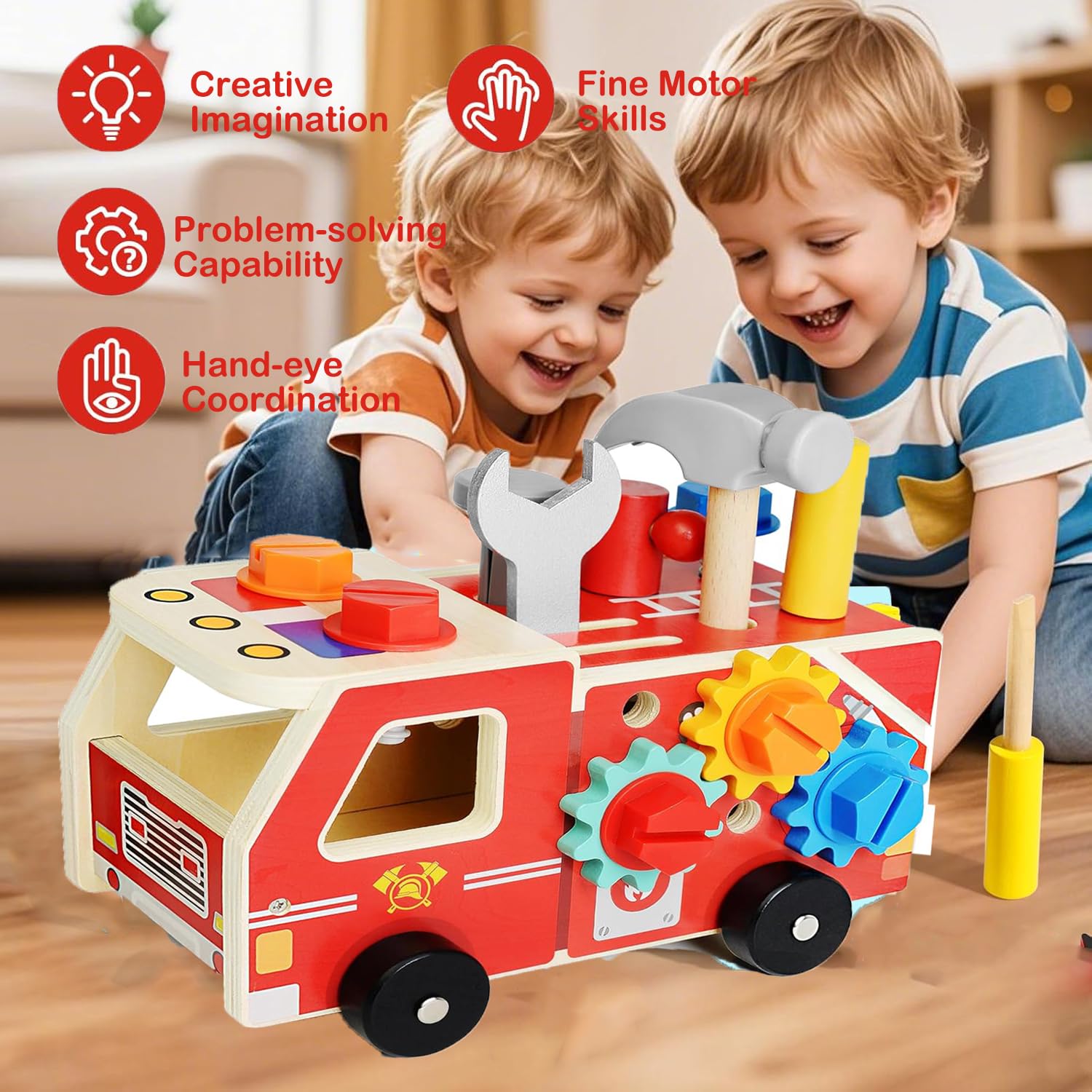 Montessori walizka narzędziowa dla dzieci, drewniana zabawka dla dzieci w wieku 2, 3, 4 lata, narzędzie dziecięce, wózek narzędziowy, walizka, gra edukacyjna, prezent dla chłopców i dziewczynek
