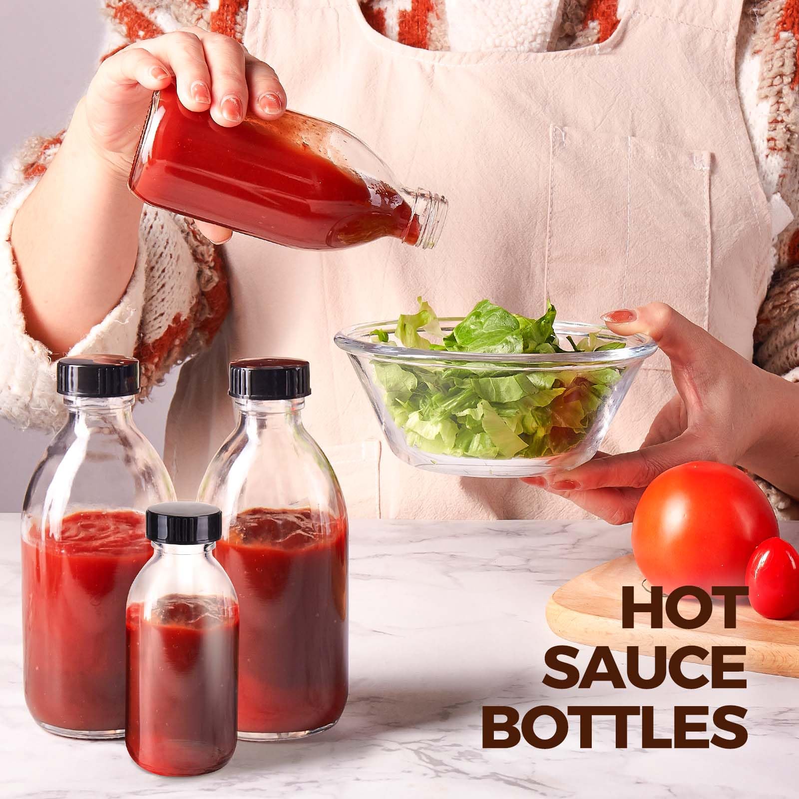 Botellas de vidrio pequeñas de 4 onzas con tapas, paquete de 12 botellas de muestra Boston para líquidos caseros, chupito de jengibre, jugo, poción, aceites esenciales, extracto de vainilla, jarabe,