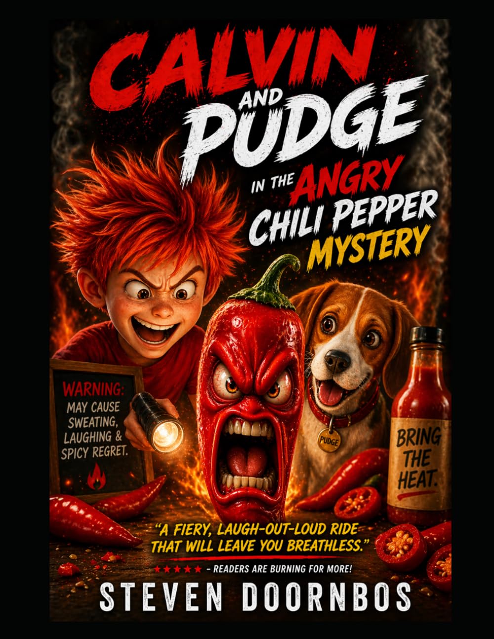Calvin and Pudge in the Angry Chili Pepper Mystery. A read-to-me story for everyone to enjoy: A fiery, laugh out loud ride that will leave you breathless.
