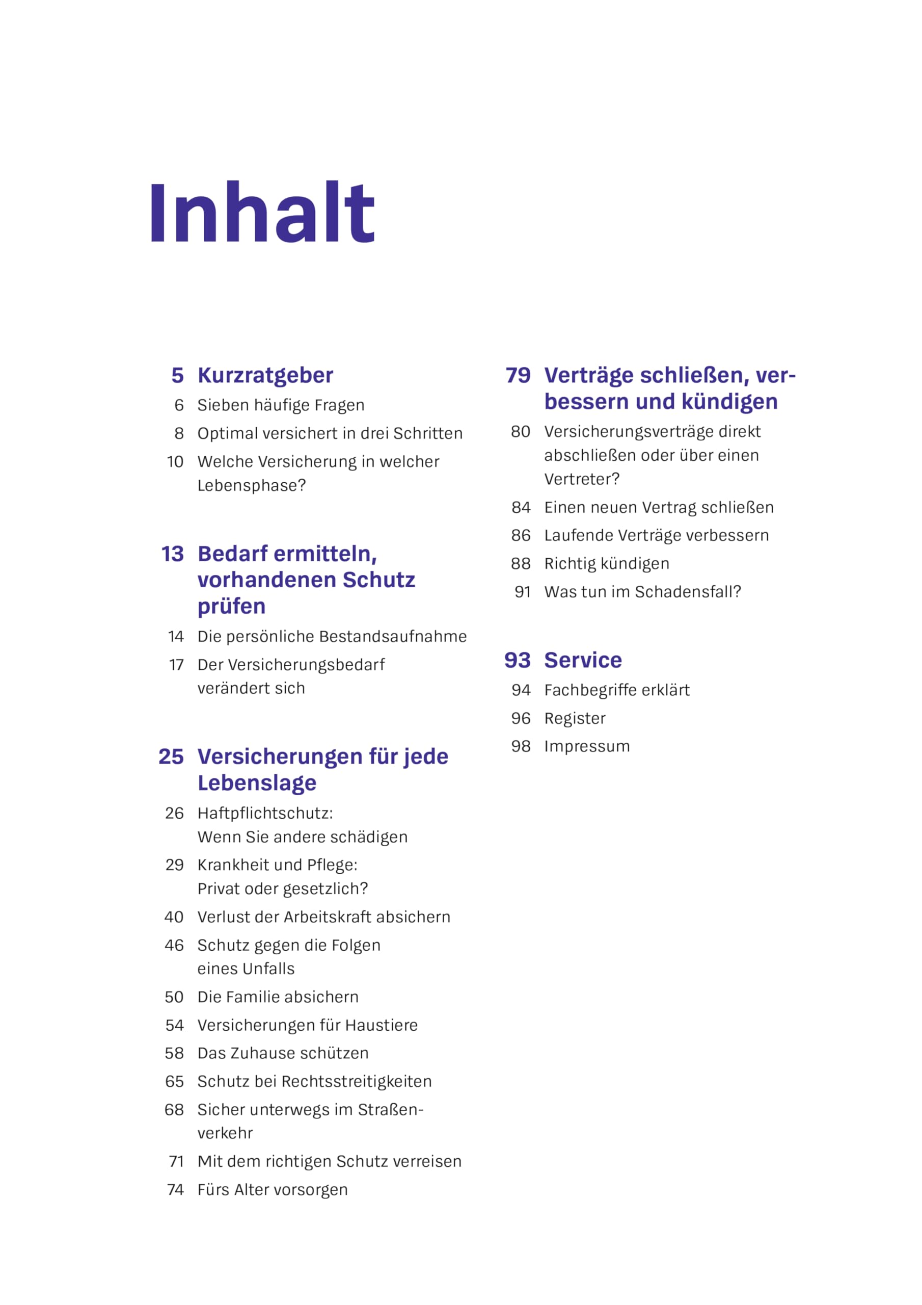 Das Versicherungs-Set - Welche Versicherung braucht man?: Bedarfsanalyse, Vertrags-Check, zahlreiche Testsieger, Verträge wechseln und sparen | Mit Checklisten und Musterschreiben