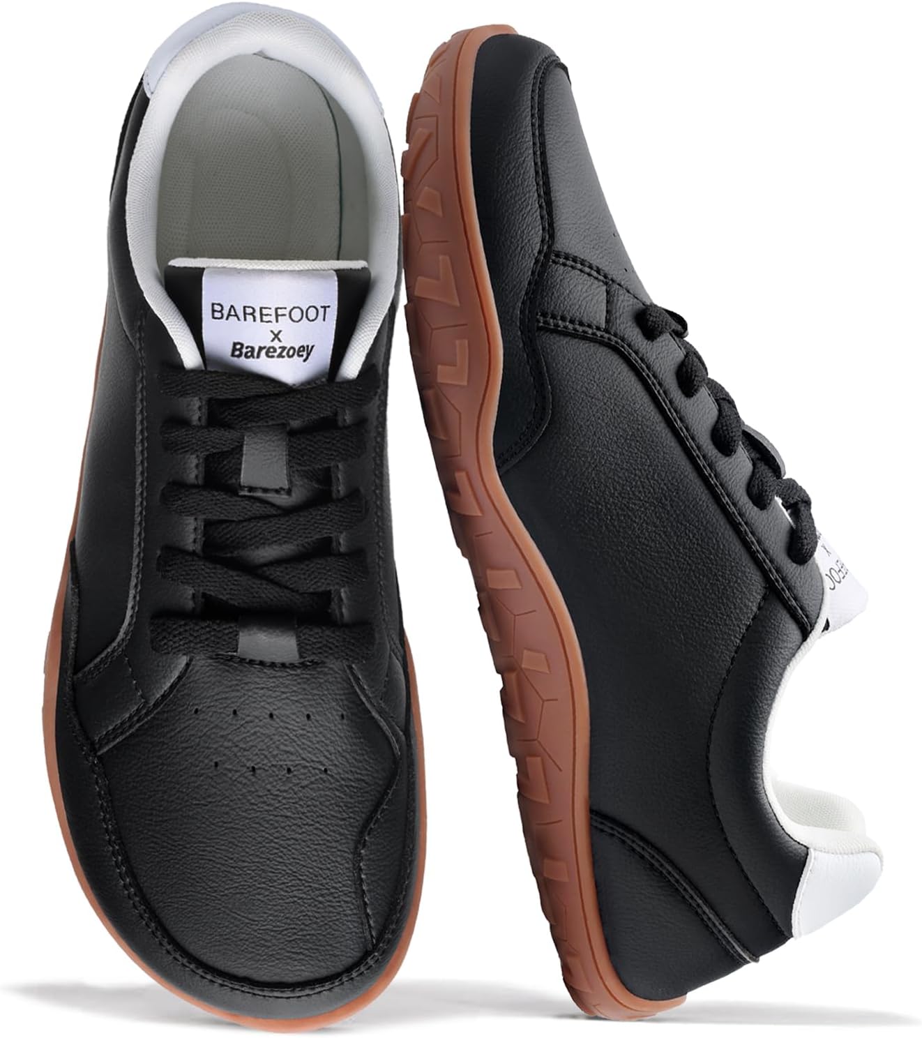 Barefoot Shoes Mens Casual Shoes,Leather Wide Toe Box Shoe Zero Drop Barefoot Sneakers for Men,Non-Slip Lightweight Comfortable Minimalist Daily Office Running Walking Tennis Shoe