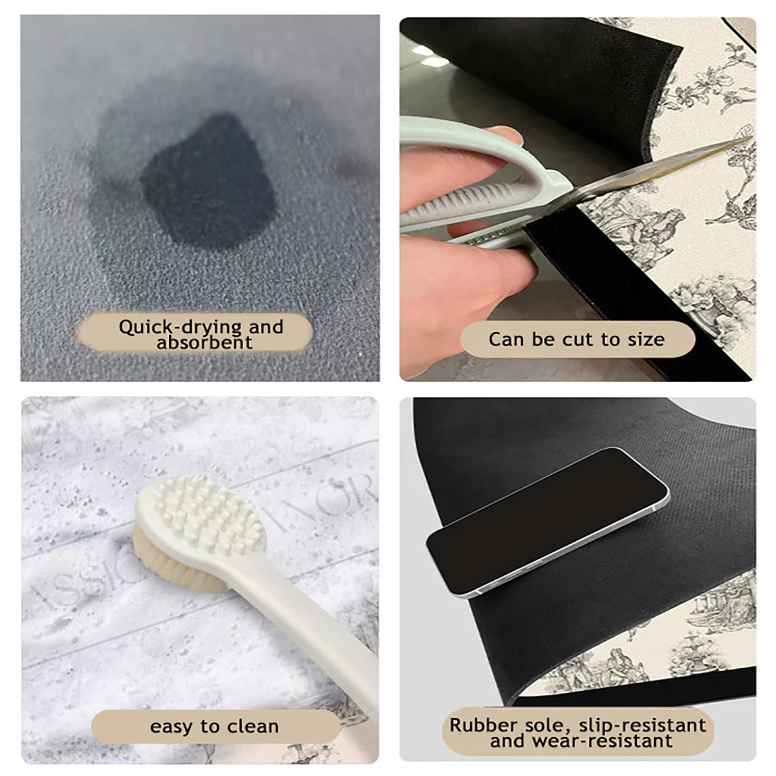 Générique Tapis L Diatomite Angle Bain Antidérapant Séchage Rapide pour Douche