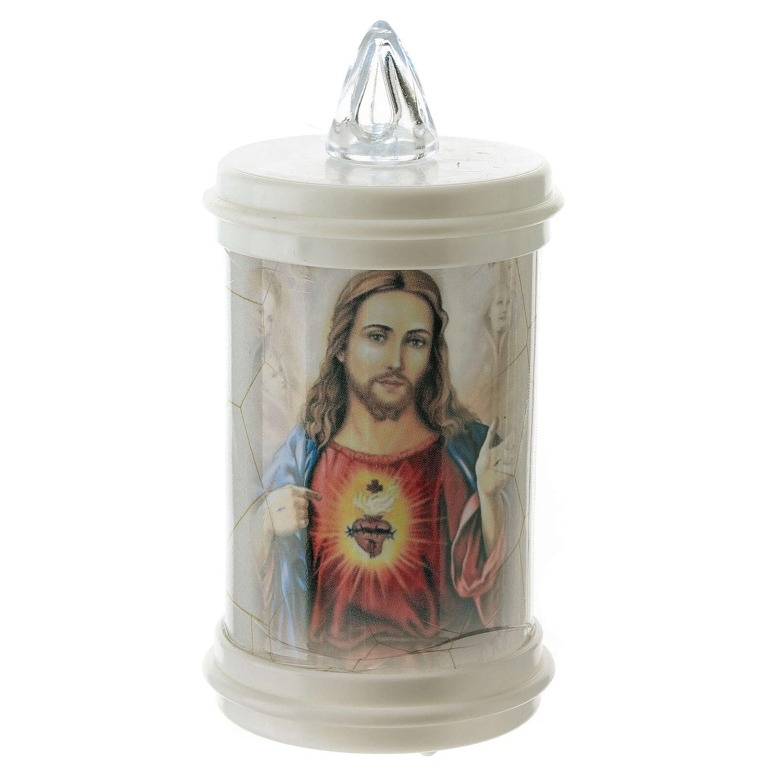 LED Votive Candle, White, Lasting 90 Days, Holy FamilyHeight: 10.5 cm|Max Height: 14 cm|Diameter: 7.5 cm