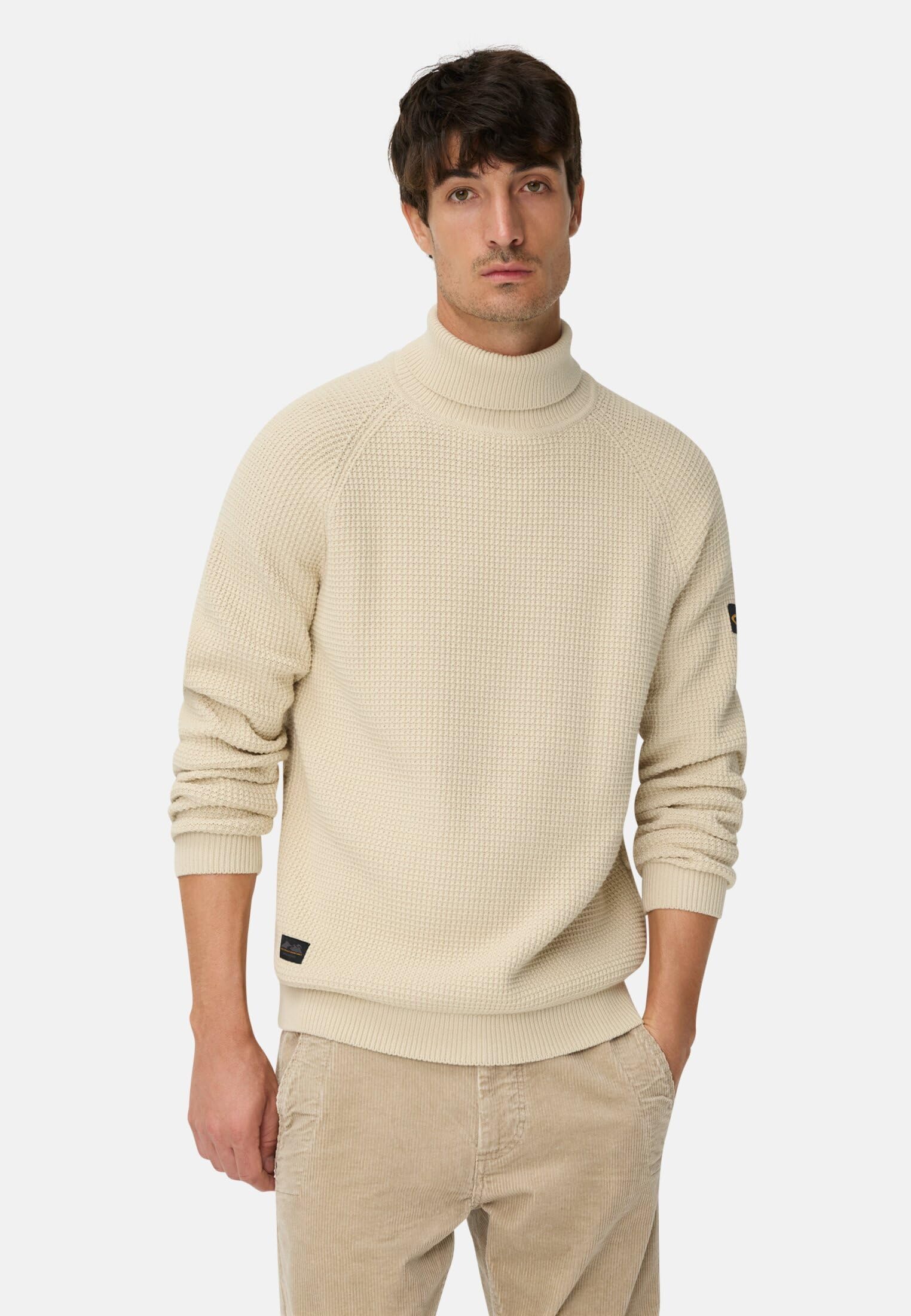 camel active Herren Strickpullover mit Stehkragen