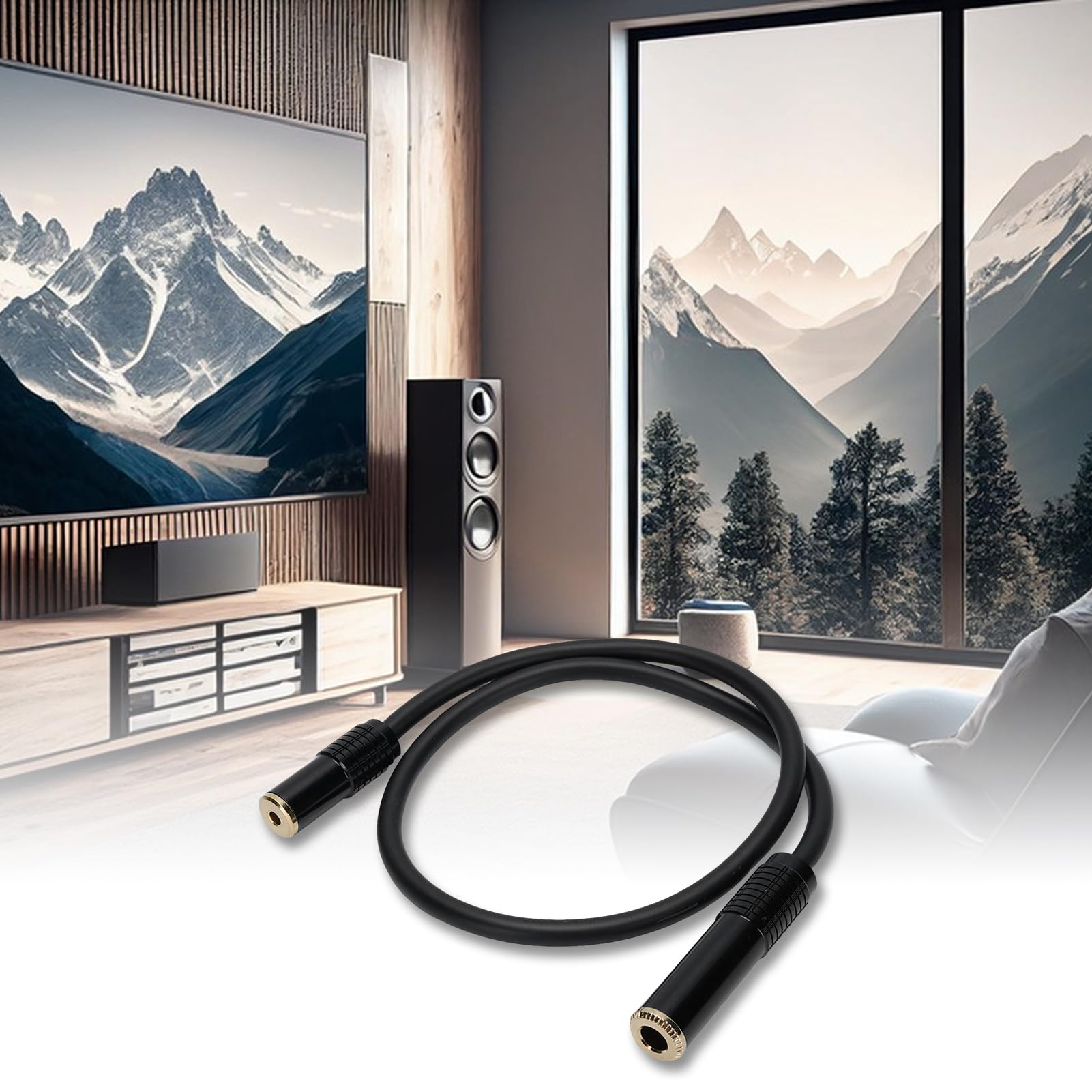 Adaptateur 3,5 mm vers 1/4, 6,35 mm femelle vers femelle, câble de 6,35 mm vers femelle 3,5 mm avec connecteurs plaqués or de qualité supérieure pour guitare, PC, tablette