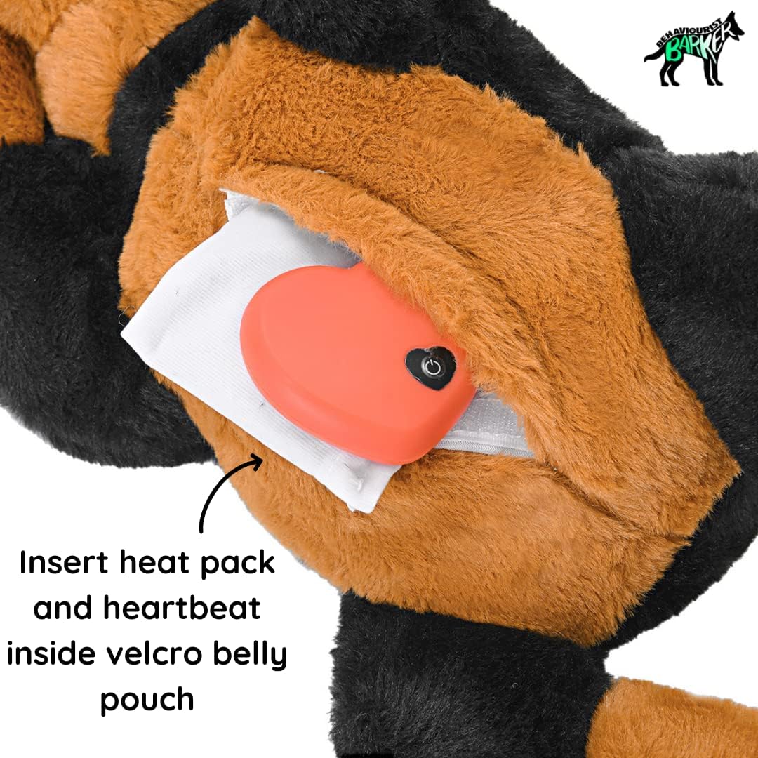 Behaviourist Barker Snuggle heartbeat puppy toy, separation anxiety relief behavioural aid