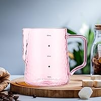Vista 9 de Jarra de espuma de leche, tazas medidoras de vidrio transparente, jarra de espuma de leche, jarra de leche para café expreso, capuchino, latte, 16.9