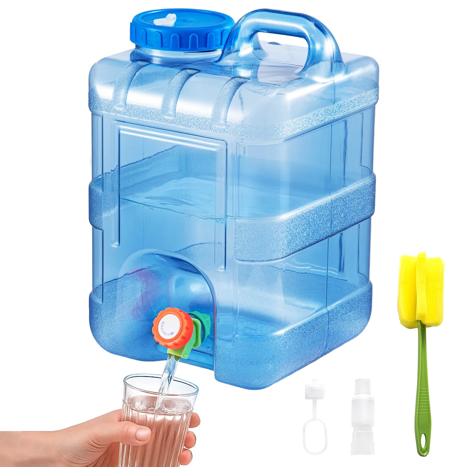 Trintion Camping Water Container with Tap Portable Camp Water Carrier Bucket BPA-Free Water Storage Tank for Outdoor Camping Fishing Party Van RV (15 L)