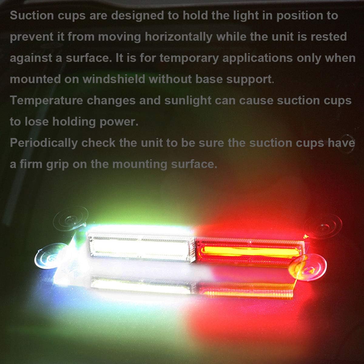 WOWTOU Aluminum Housing COB LED Red White Emergency Strobe Dash Lights for Volunteer Firefighter First Responder Vehicles Trucks Cars POV