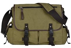 Vintage Canvas 15 6 inch Laptop Messenger Bag for Men Women College Computer Satchel Shoulder Bag Travel Office