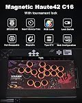 Haute42 Leverless Controller Arcade Stick: Magnetic Leverless Arcade Stick with RGB Rims,Premium Black Haute42 C16 Controller for PC/PS3/PS4/Switch Game with Lock Button Support Hot Swap & SOCD