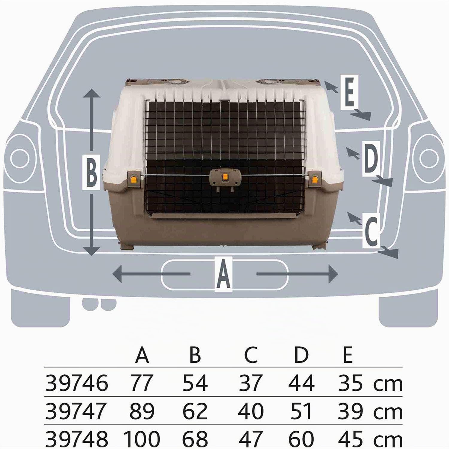 Caisse de transport pour chien Skudo Car, homologuée pour les voyages en voiture 100 marron