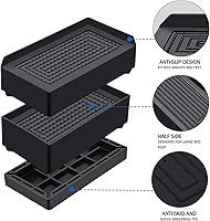 Vista 2 de Elevadores de cama rectangulares, elevadores de muebles ajustables resistentes de 3 pulgadas para cama, sofá, mesa y elevador de sofá, soporta hasta