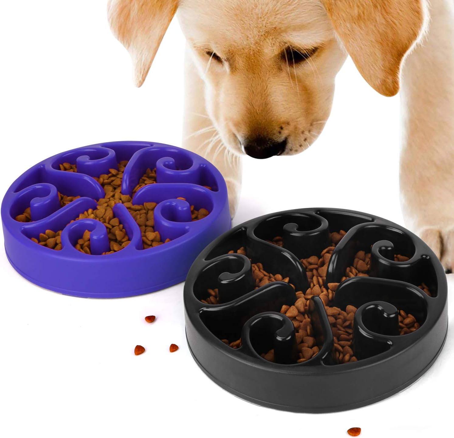 JASGOOD Slow Feeder Dog Bowl New Arriving Fun Feeder Slow Feeding Interactive Bloat Stop Dog Bowls
