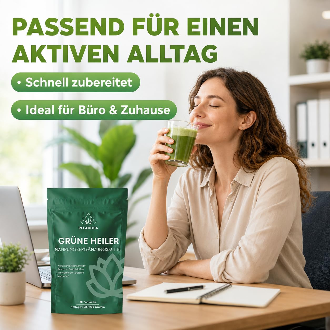 Grüne Entgiftungspulver 200g Superfood Pulver,Greens Pflanzenpulver mit Matcha, Gerstengras, Spirulina & Heidelbeeren,Reich an Ballaststoffen & Mikronährstoffen,Vegan – Täglicher Energie Helfer