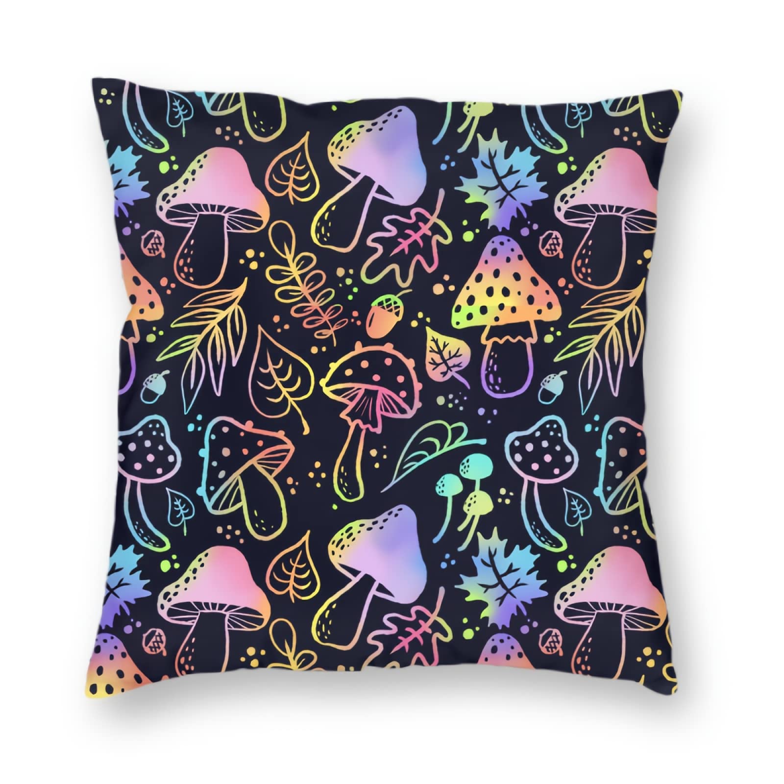 Psychedelic Mushroom Cushion Cover Neon Abstract Mushroom Pillow Case Home Decor Pillow Covers for Bedroom Sofa 45X45 CM