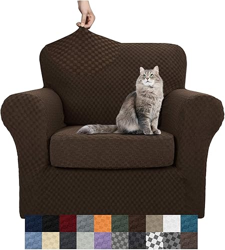 Miniatura 95 de YEMYHOM Últimas Fundas de Sofá a Cuadros de 4 Piezas para Sofá de 3 Cojines Extra Grande de Alta Elasticidad Engrosada Funda de Sofá para Perros