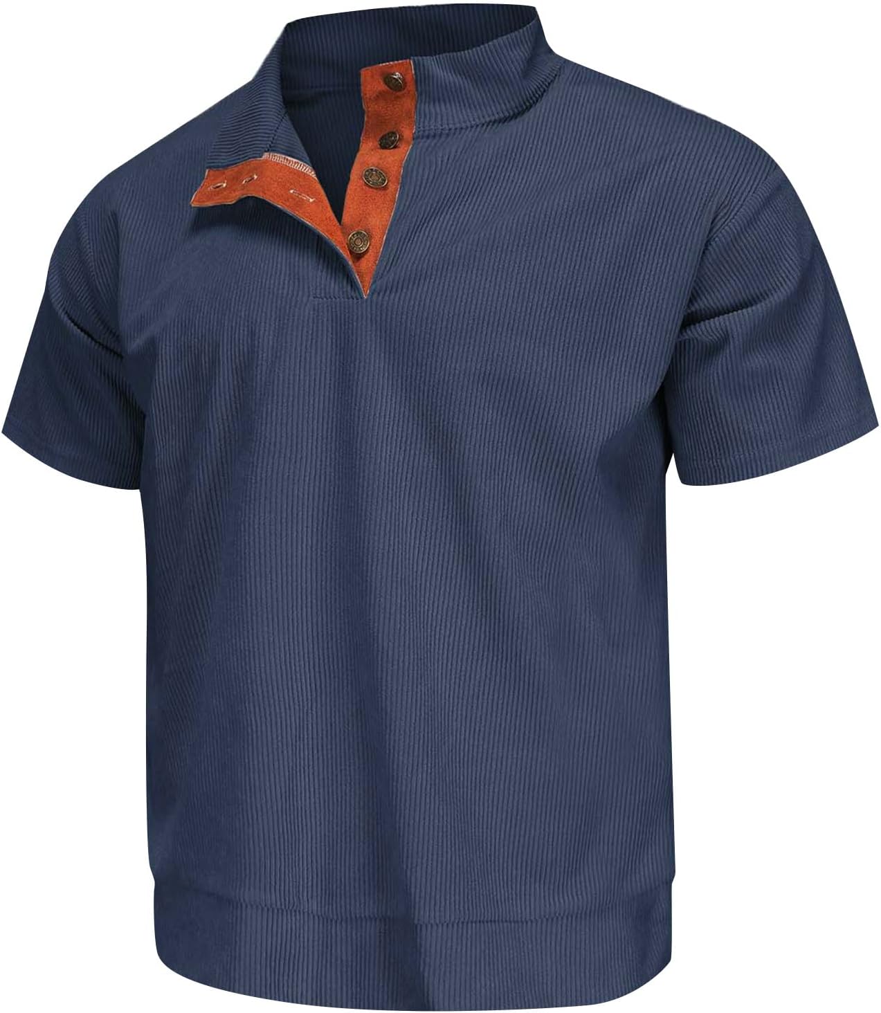Ymosrh Men's Henley Shirts Short Sleeve Button Up Casual Summer Tee Top Basic Solid Tee Shirts, S-5XL