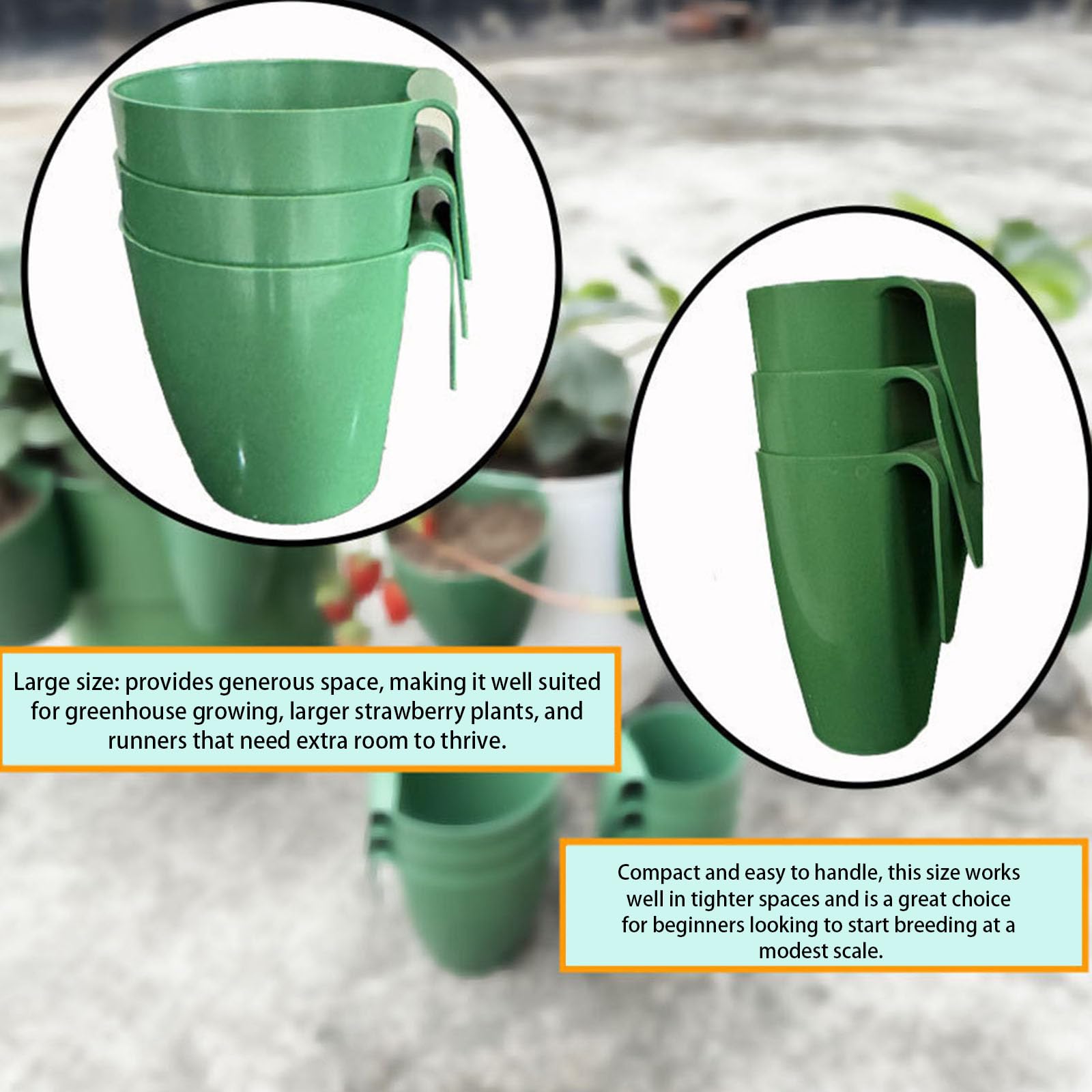 Vasos de propagación de fresas con horquillas, macetas transpirables para prevenir la pudrición de las raíces, macetas de grado alimenticio para balcón y jardinería en casa