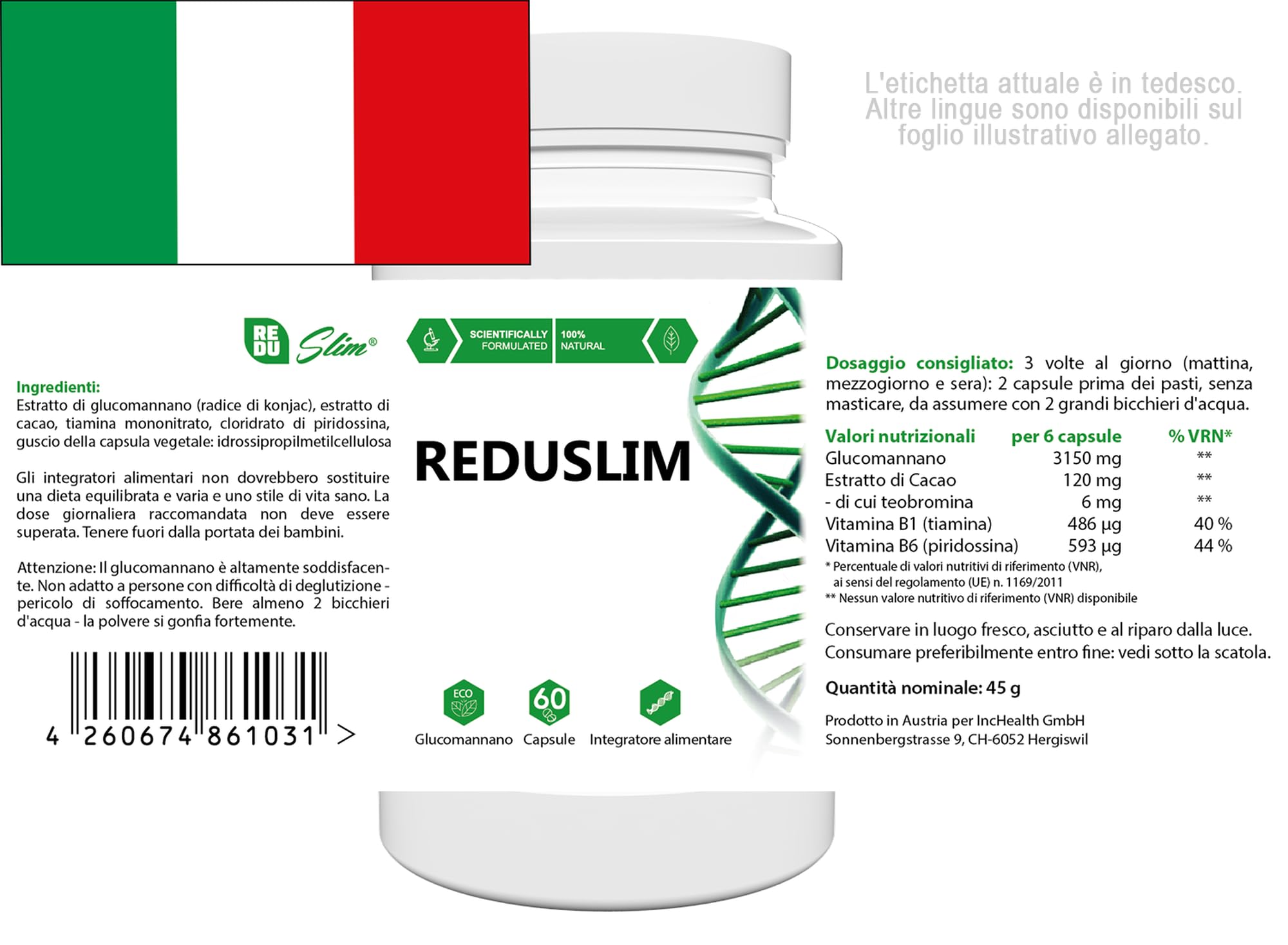 Reduslim - 120 Capsule (2x 60 Capsule), Confezione da 2