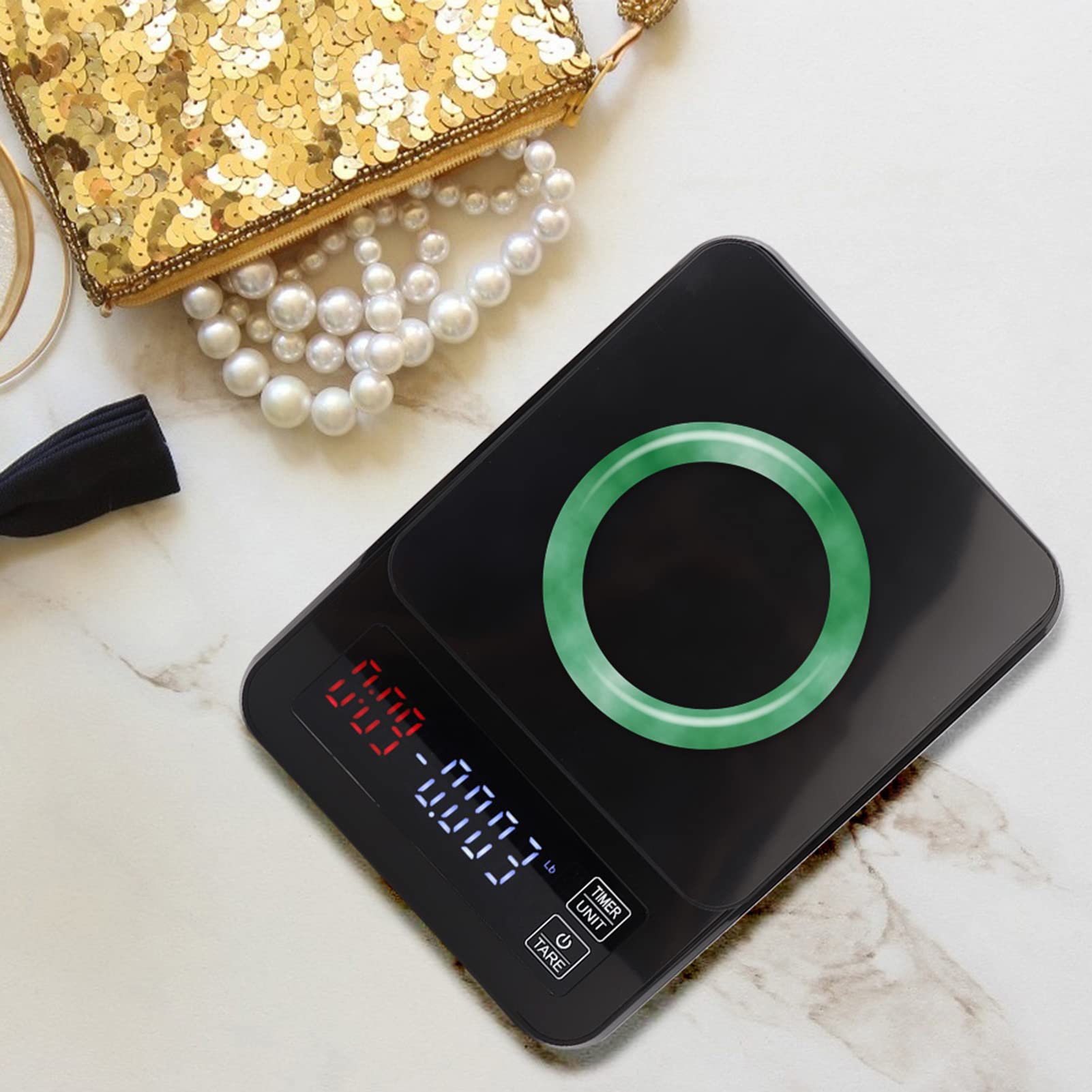 Cyfrowa waga do kawy o wysokiej precyzji 5kg Dokładność 0,1g Elektroniczna waga kuchenna z wyświetlaczem LCD Funkcja timera dla domowej kawiarni Pieczenie biżuterii Ważenie Czarny