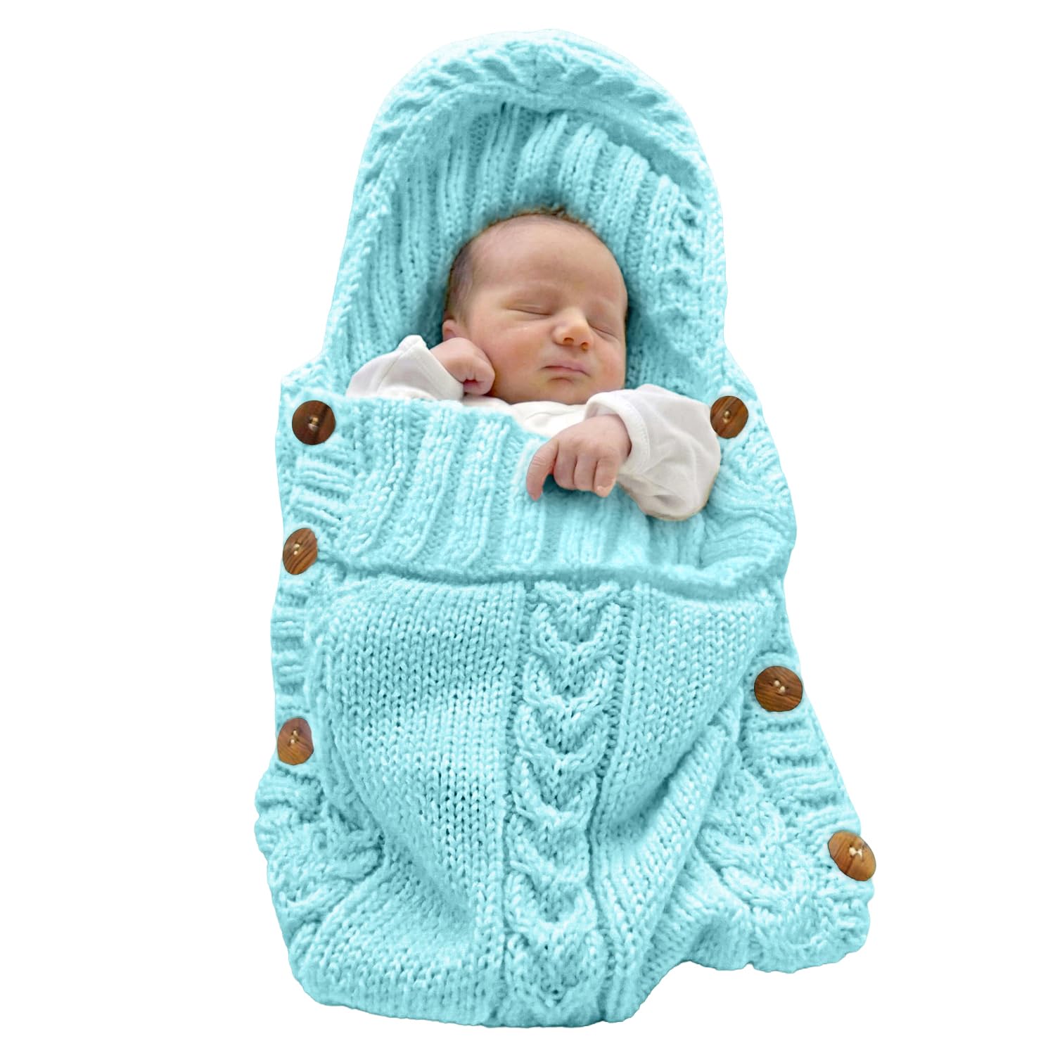 XMWEALTHY Newborn Baby Wrap Swaddle Blanket Knit Sleeping Bag Receiving Blankets Stroller Wrap for Baby Dark Grey 0-6 Month