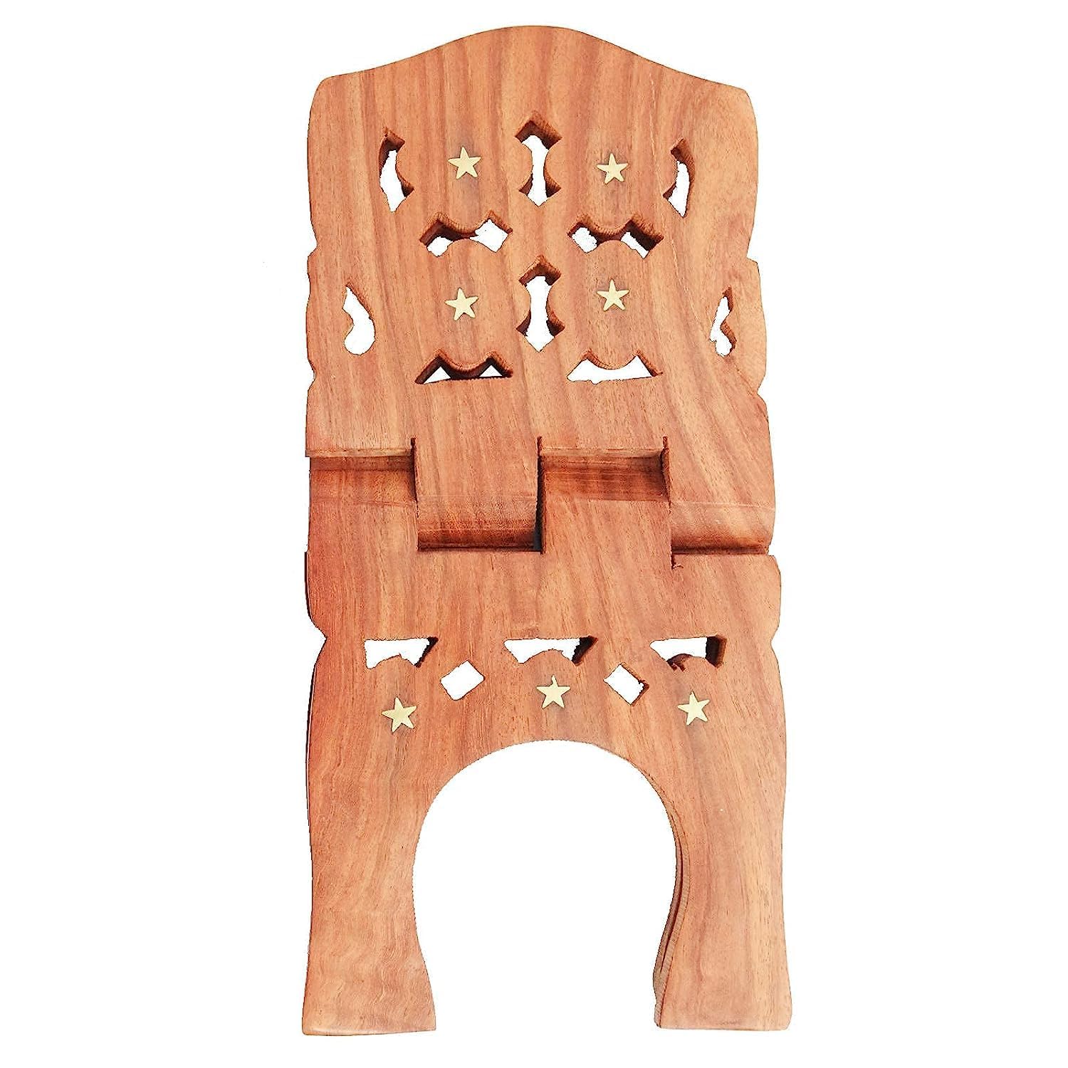 BUY N RELAX Beautifully Engraved Wooden Rehal for Quran, Bible, Ramayan, Book Reading