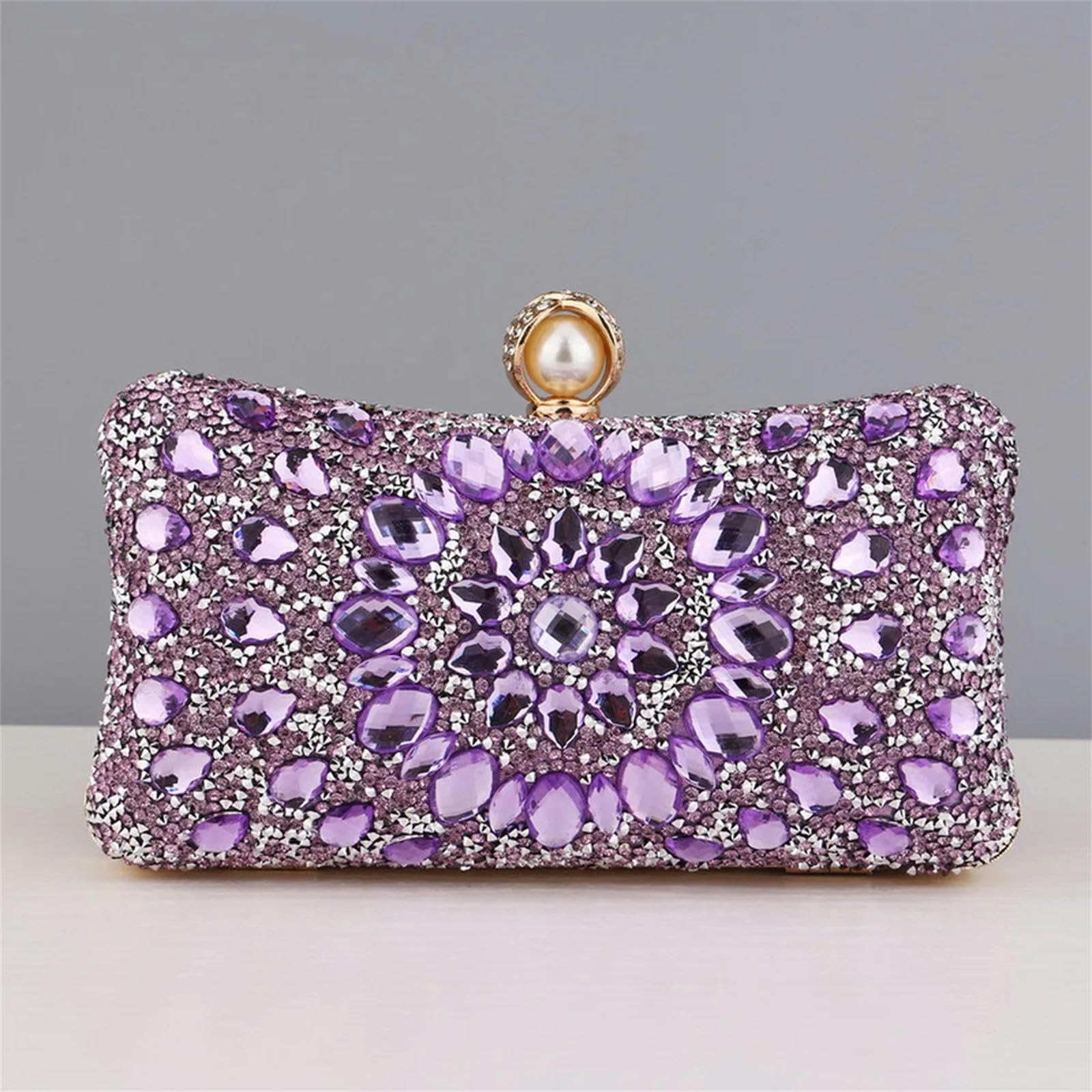 Clutch-Tasche Abendtasche Acryl Blume Strass Clutch Bag Metall Faux Pearl Prom Hochzeit Abendessen Tote Bag-ym318blau