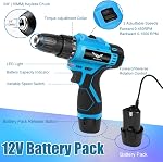 JENABOM Tool Set with 12V Cordless Drill, Home Tool Kit 146 Piece (Blue) | With Portable Toolbox, Hand Tools for Home Repair, DIY Projects & Daily Use, Gift for Women & Men