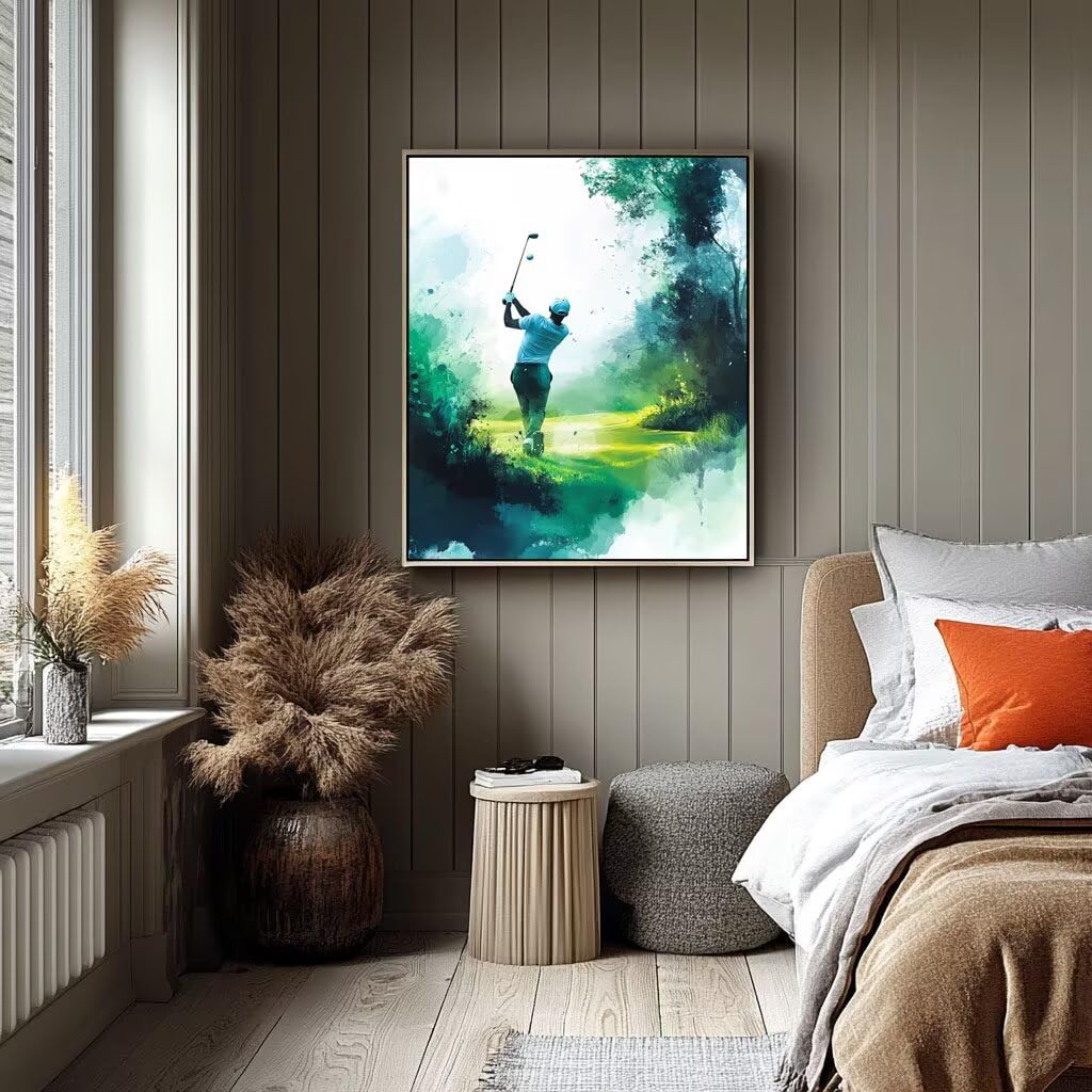 Malen Nach Zahlen Erwachsene Golf Malen Nach Zahlen Kinder Sport mit Pinsel und Wasserdicht Leinwand Acrylfarben Set, Diy Set Erwachsene Bilder 70 x 95 cm für Zimmer Deko Geschenke für Frauen LSJ-2386